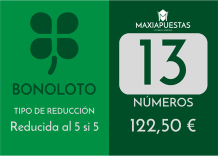 Reducida de la bonoloto de 13 N�meros al 5 si 5 - 245 apuestas de Bonoloto reducida