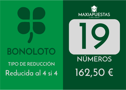 Reducida de la bonoloto de 19 N�meros al 4 si 4 - 325 apuestas de Bonoloto reducida